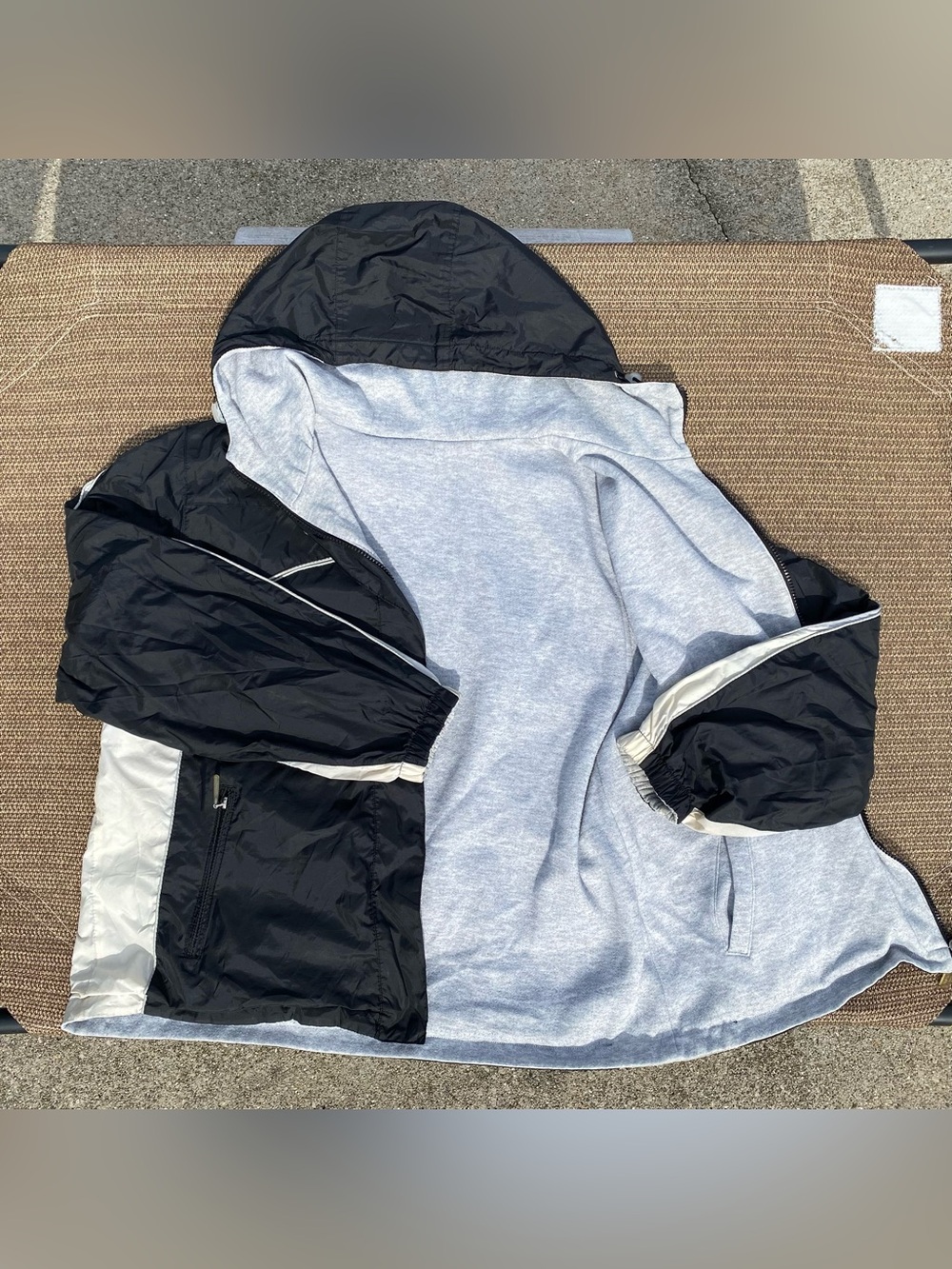 Vintage NY Classics Sport Reversible Windbreaker Jacket & Gray Hoodie Size L